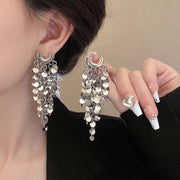Metallic Sequin Tassel Earrings