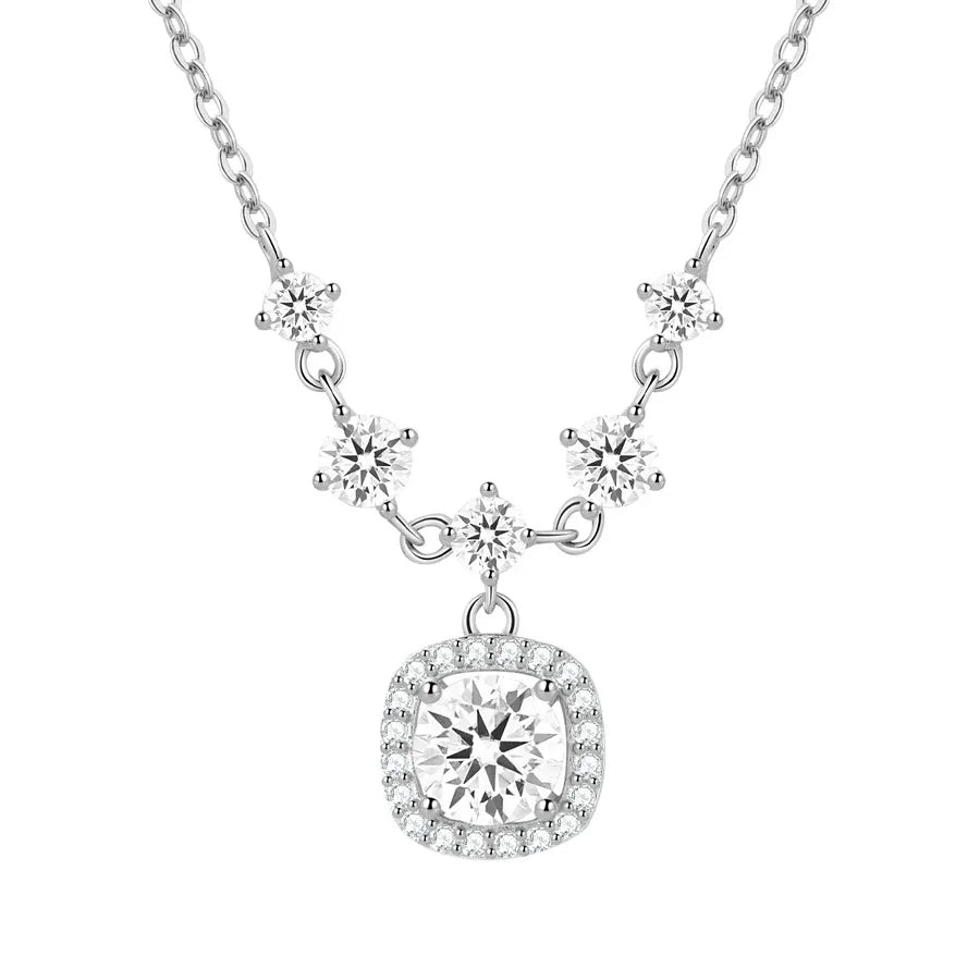 Sugar Cube Moissanite Necklace