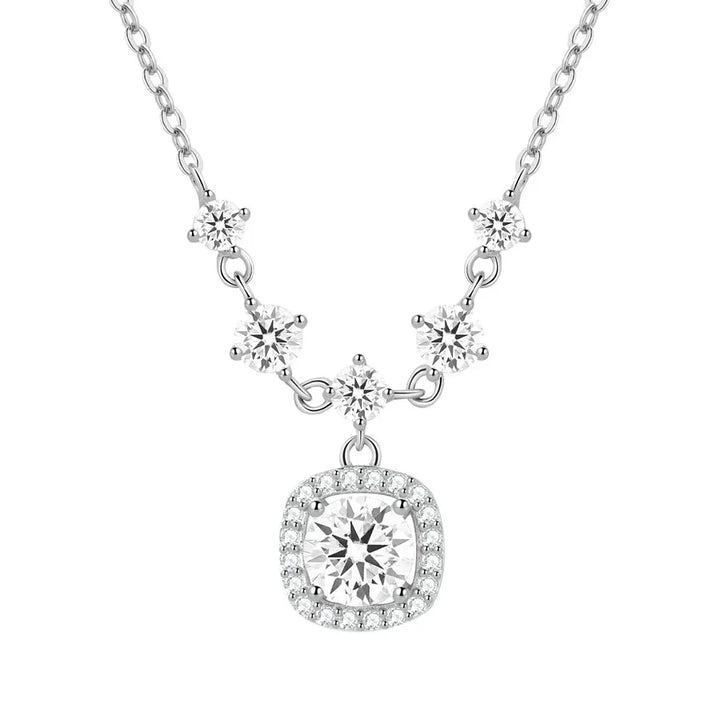 Sugar Cube Moissanite Necklace
