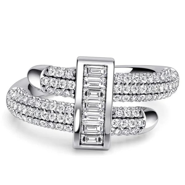 Luxury Buckle Zircon Bangle  Ring Set