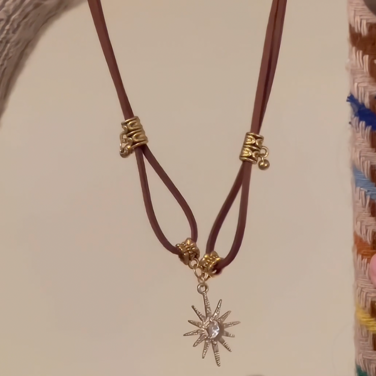 Vintage Sun God Pendant Necklace