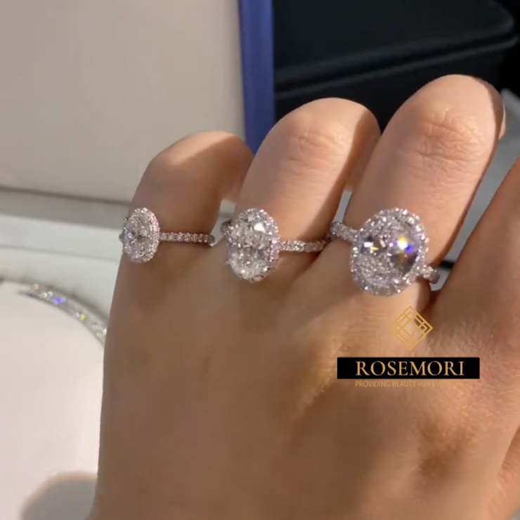 Oval Pigeon Egg Moissanite Ring