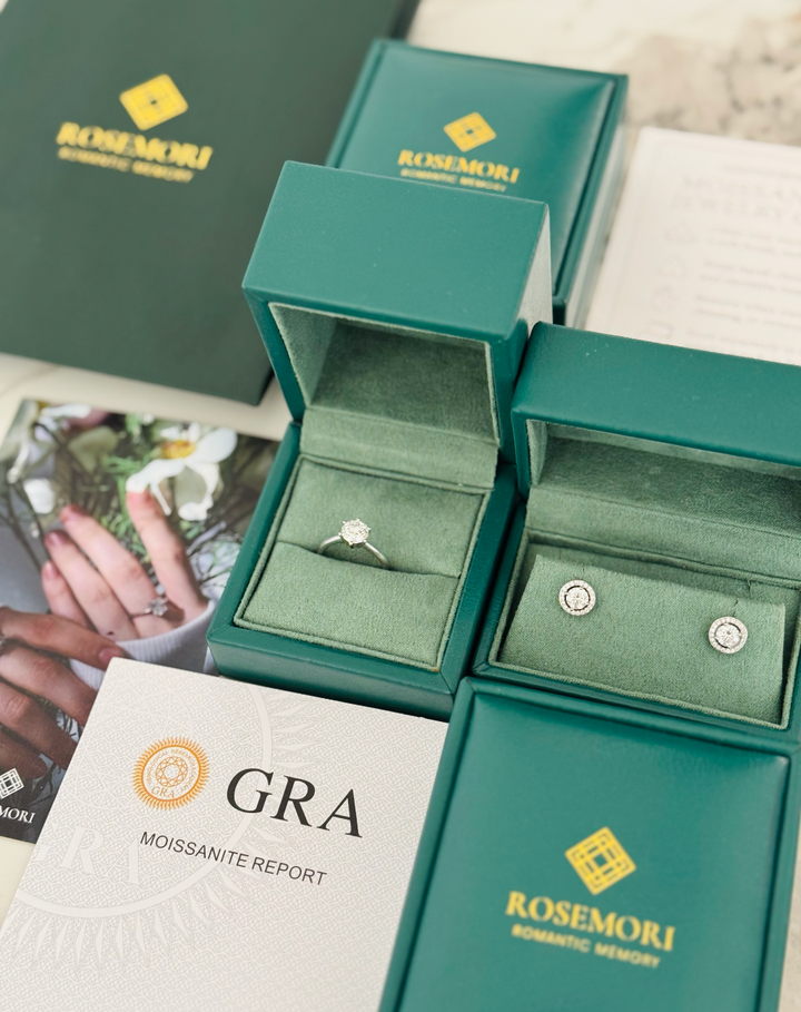 Bezel Moissanite Stud Earrings