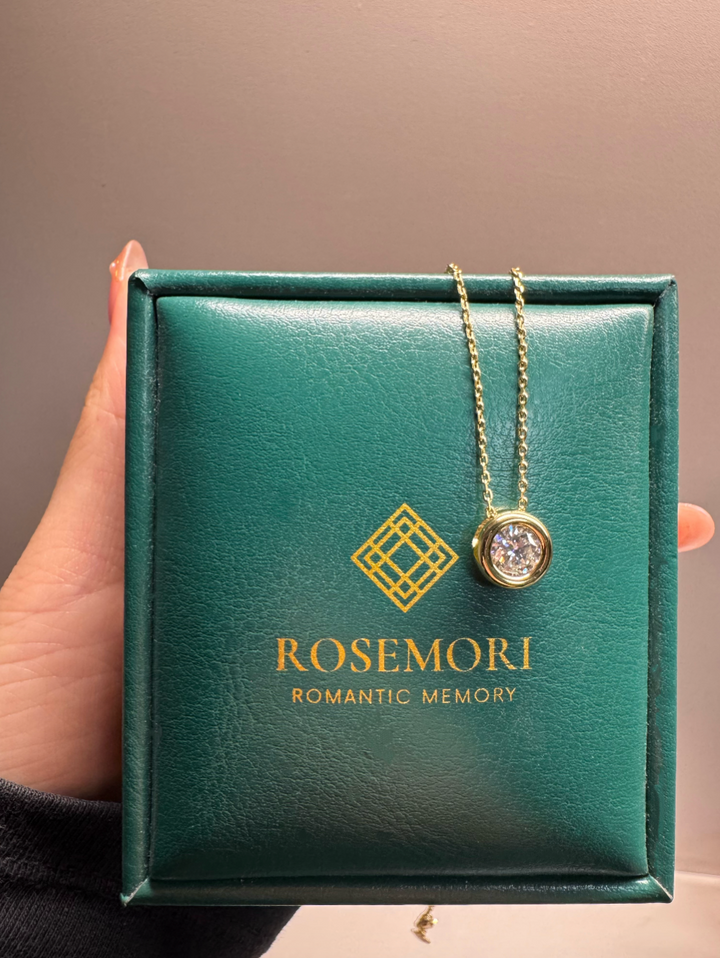 Bezel Set Moissanite Necklace