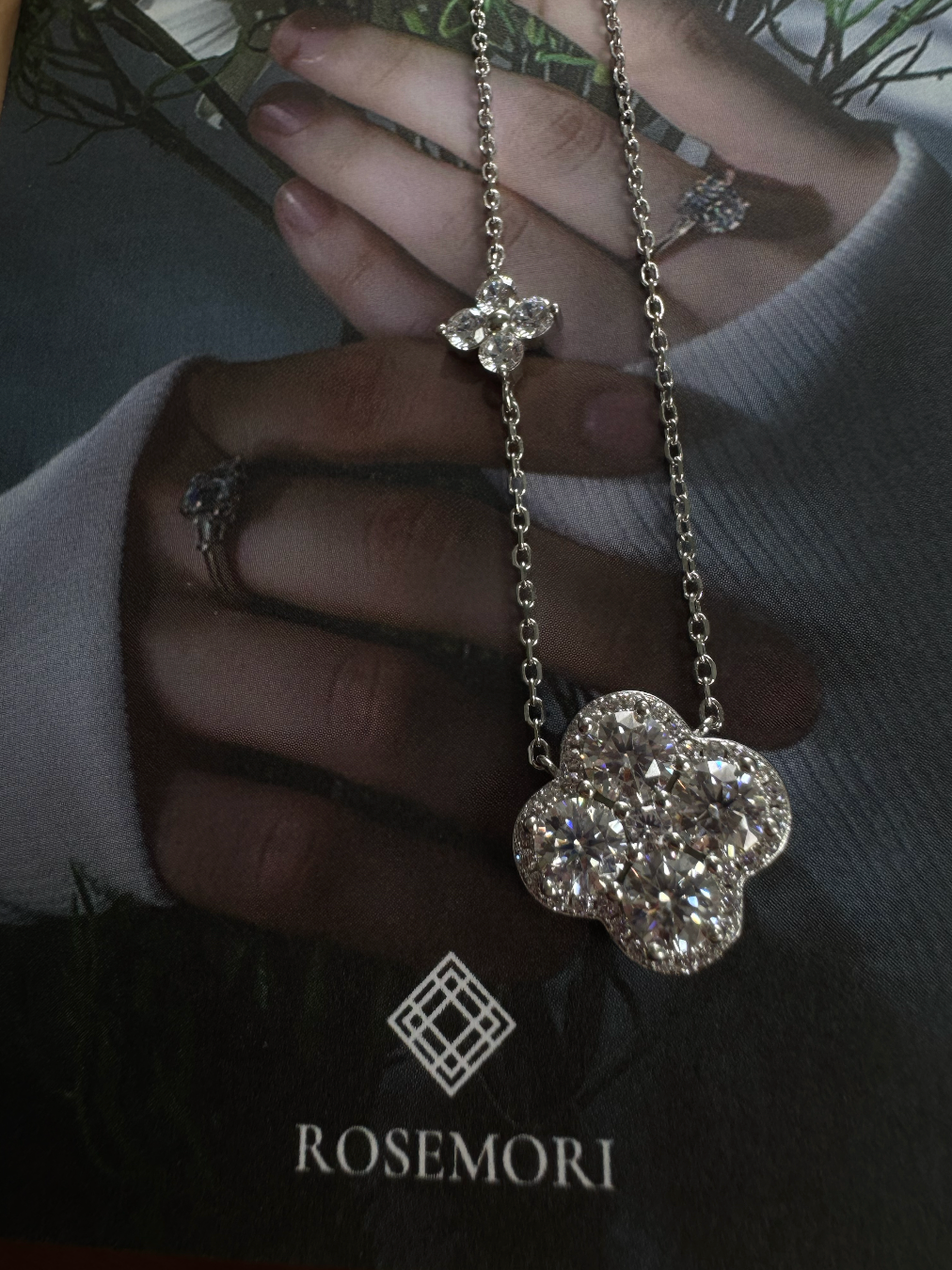 Lumière Clover Moissanite Necklace | S925 Sterling Silver