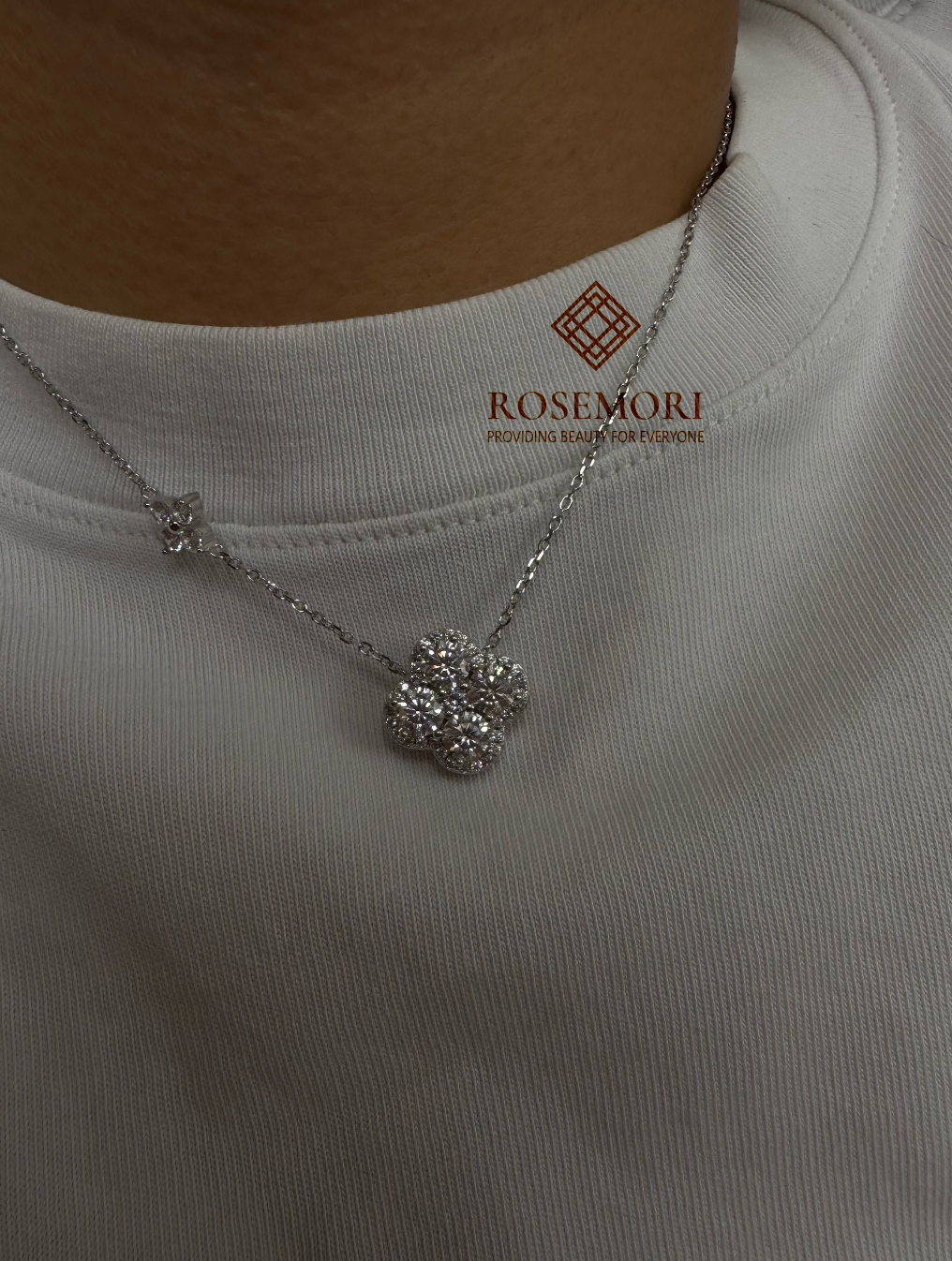 Lumière Clover Moissanite Necklace | S925 Sterling Silver
