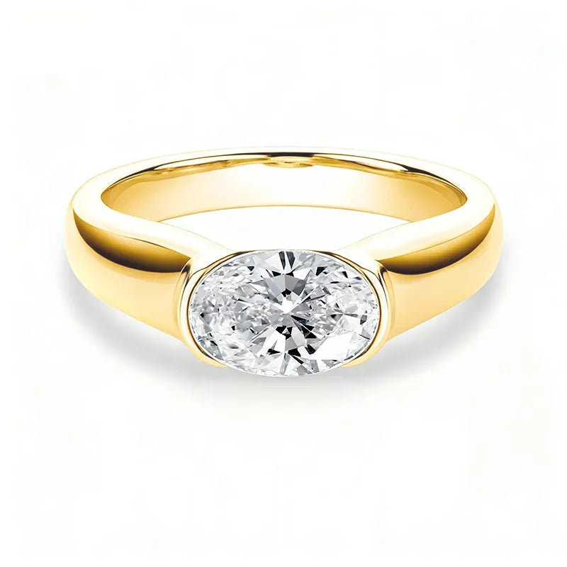 Oval Moissanite Solitaire Ring