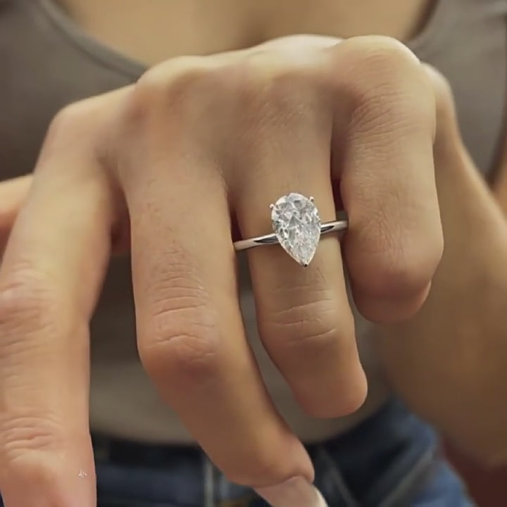 Pear-Cut Moissanite Ring