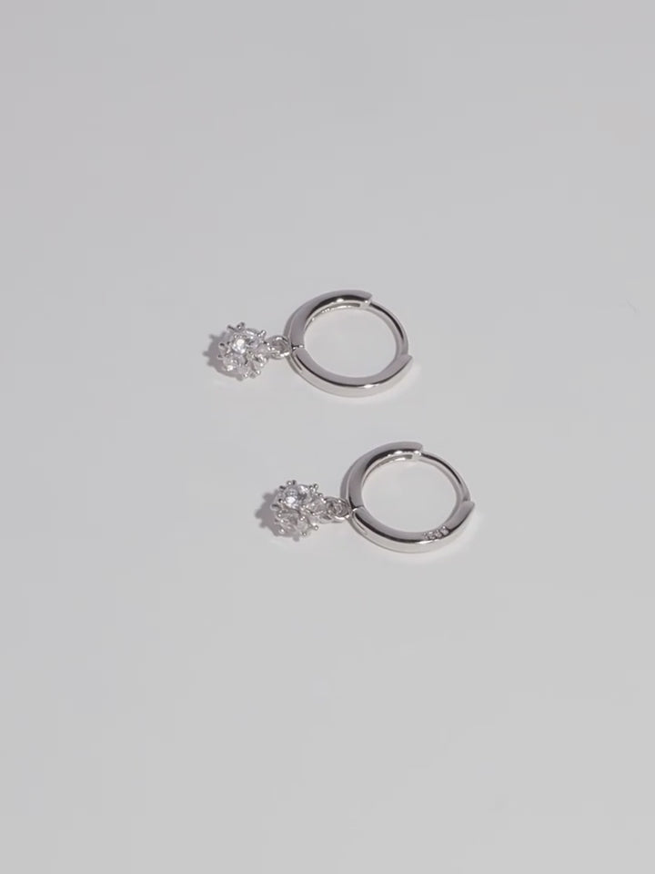 Classic Zircon Drop Hoop Earrings