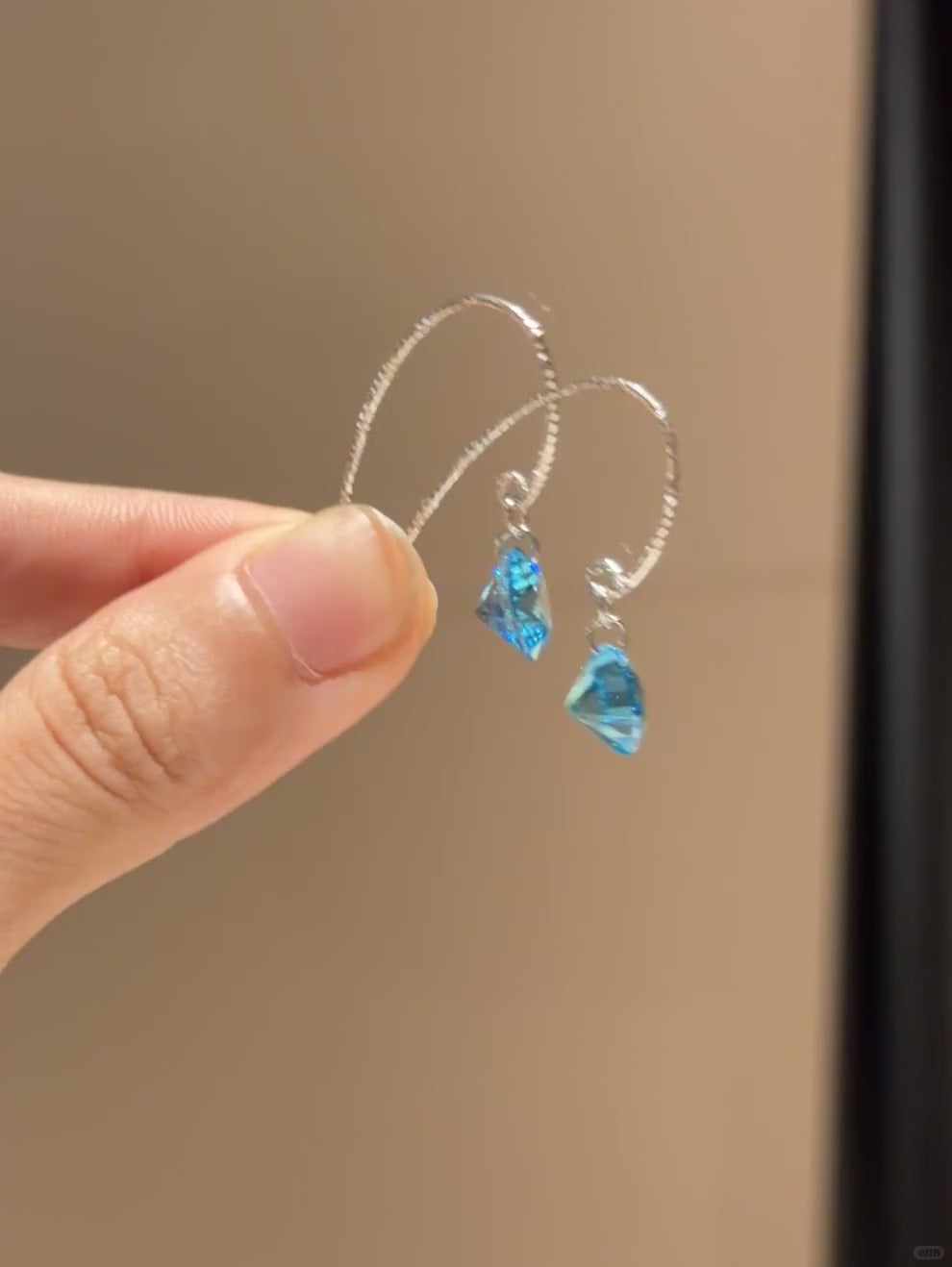 Blue Zircon Threader Earrings