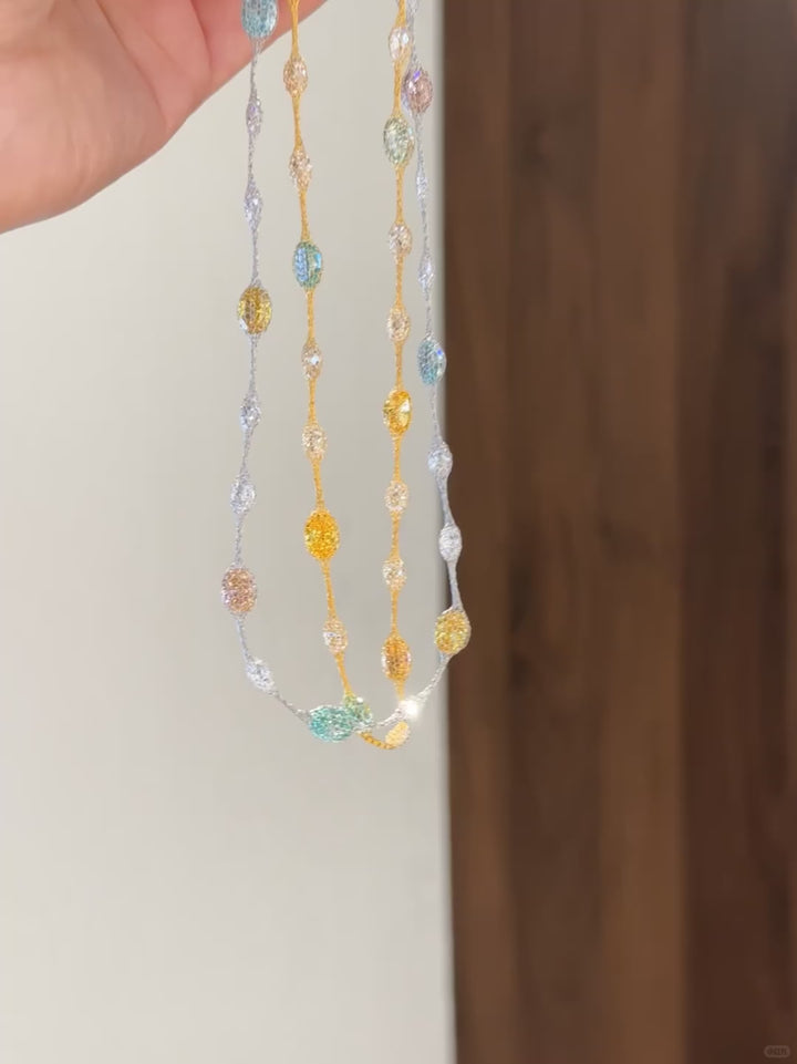Dopamine Candy Zircon Mesh Necklace