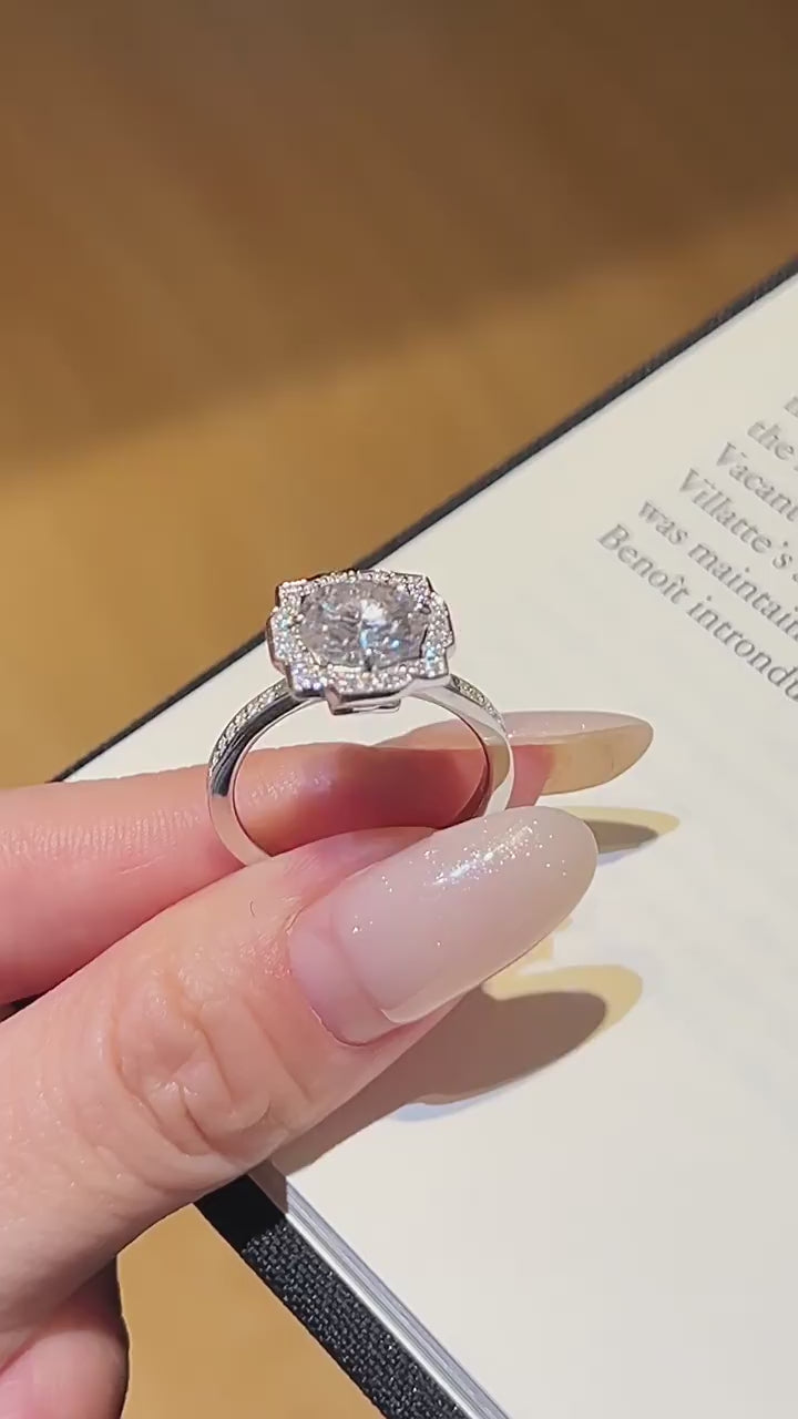 Petal Halo Moissanite Ring
