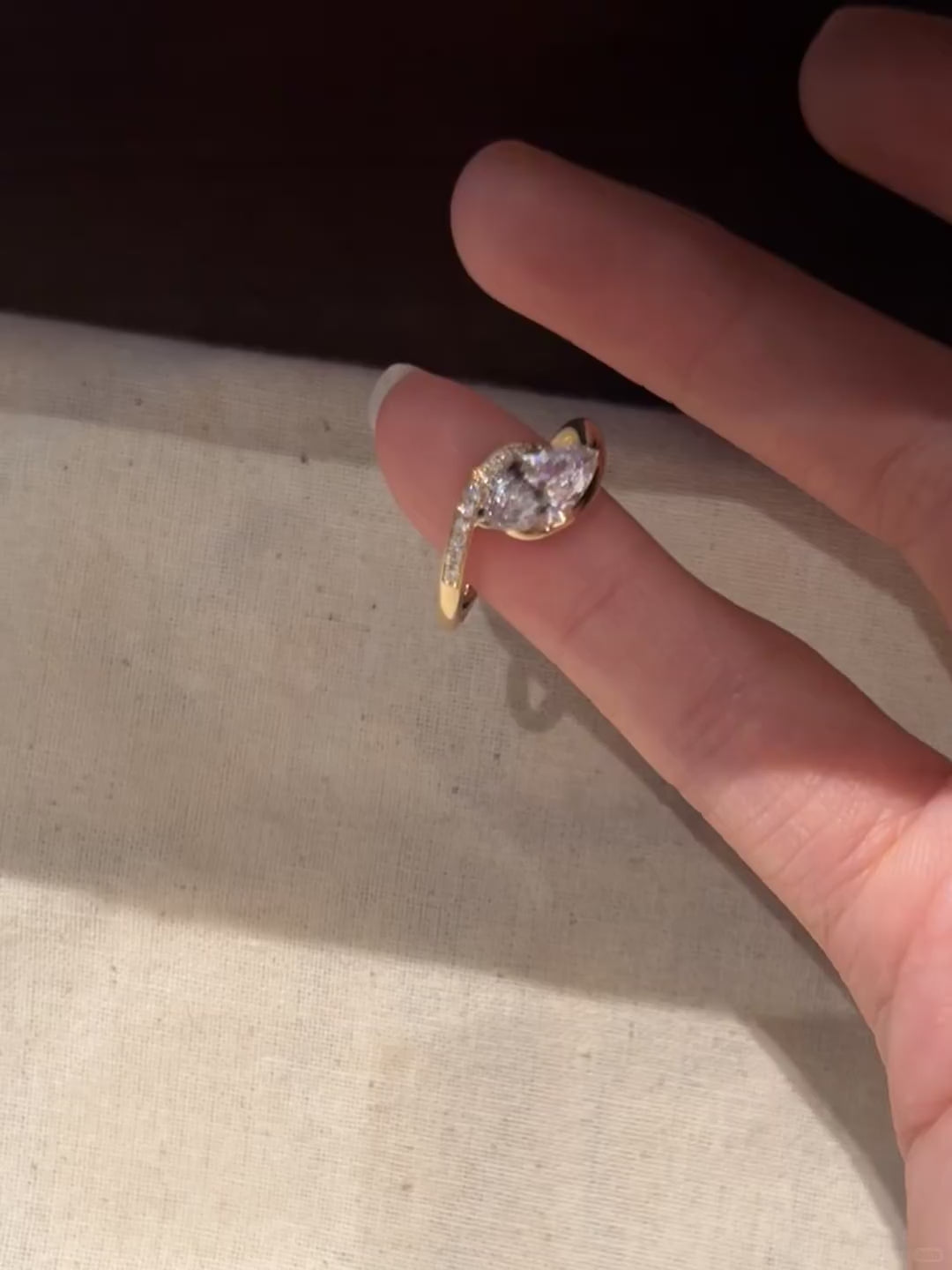 Pear Cut Moissanite Ring