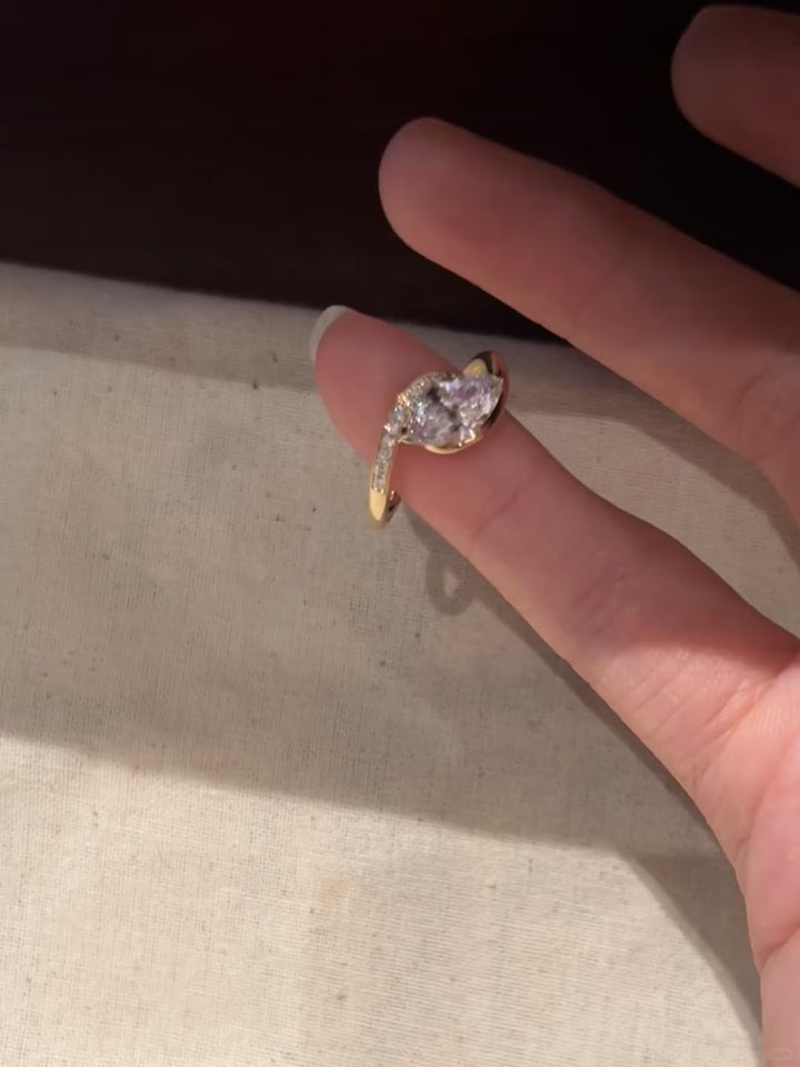 Pear Cut Moissanite Ring