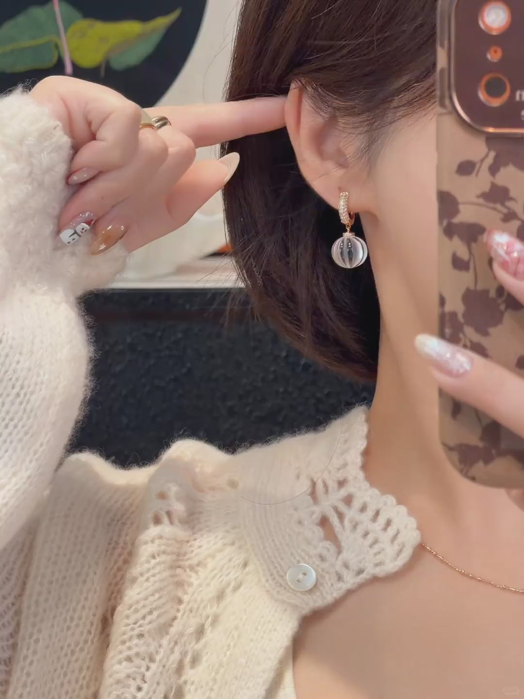 Crystal Pumpkin Drop Earrings