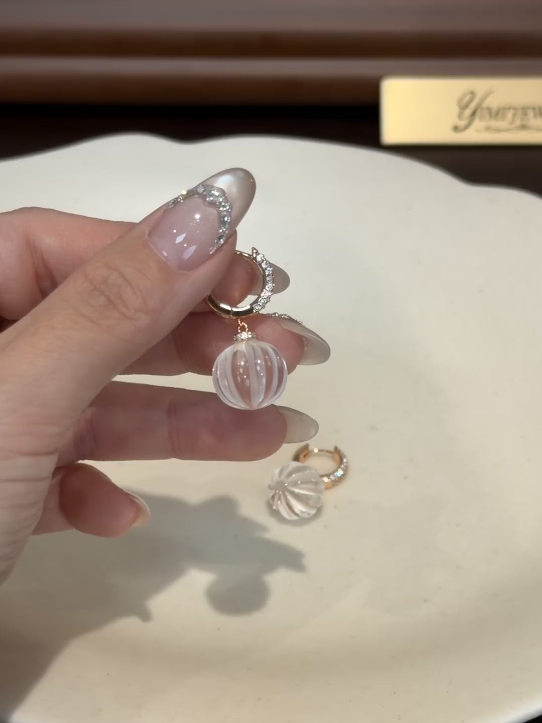 Crystal Pumpkin Drop Earrings