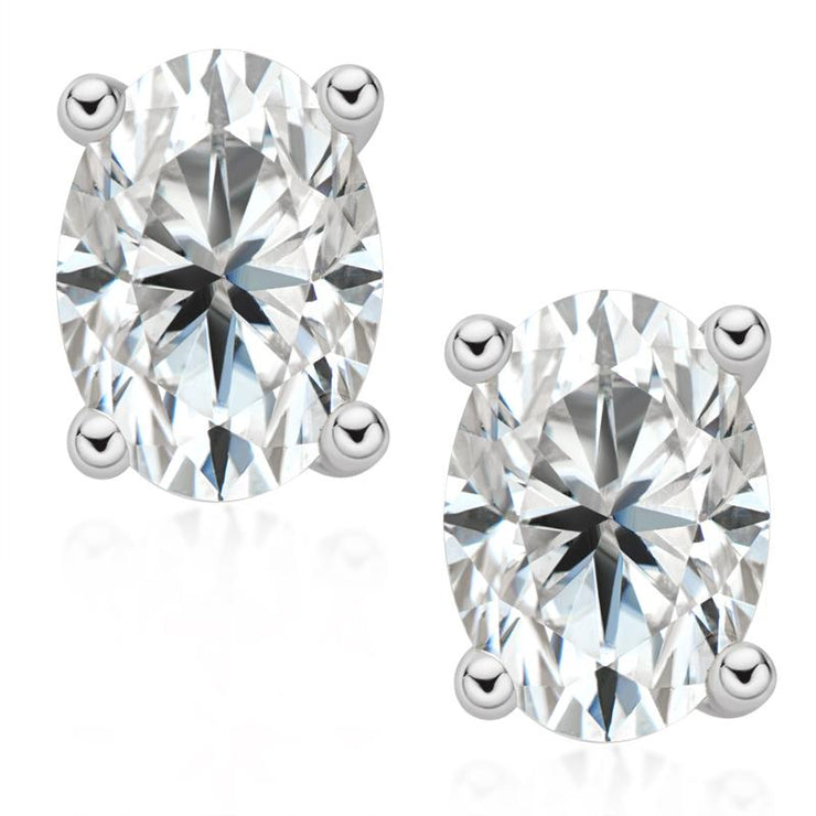 Classic 4 Prongs Moissanite Silver Stud Earrings