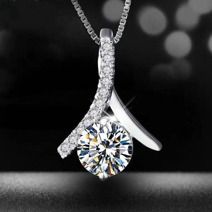 Asymmetric Sweep Pavé Moissanite Pendant
