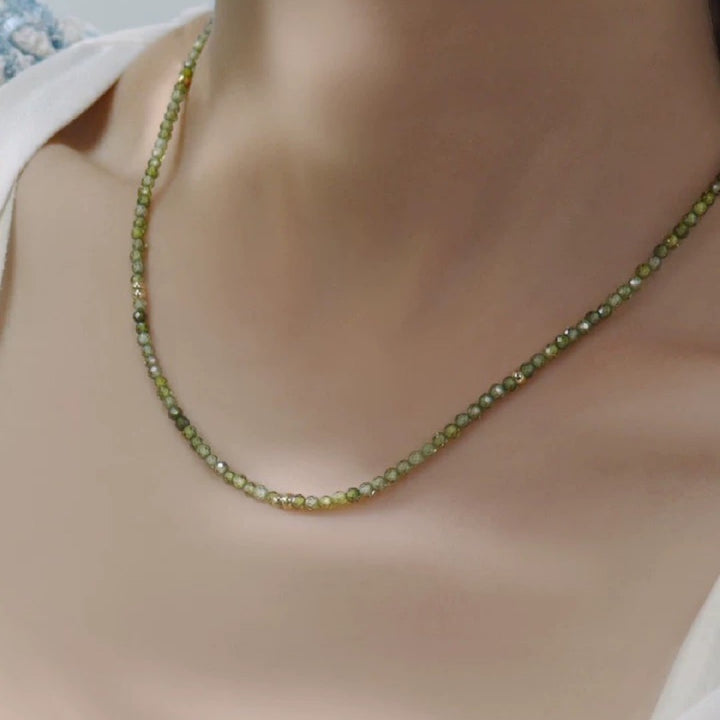 Olive Green Zircon Necklace