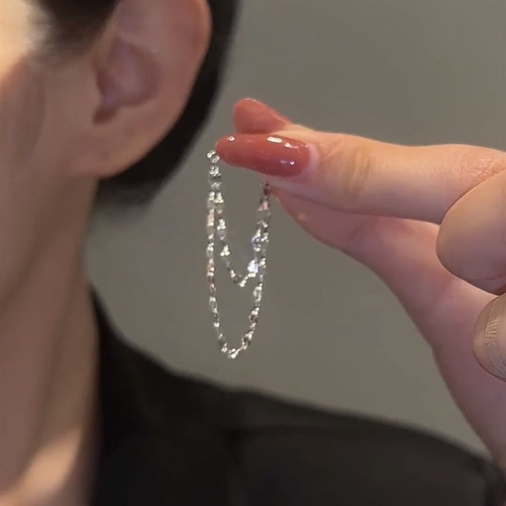 Double Glittering Tussle Earrings