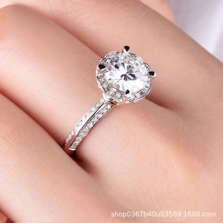 Moissanite 925 Silver Bouquet Ring