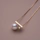 s925 Sterling Silver "Balance Wood Pearl" Necklace