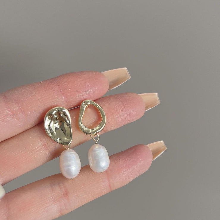 Asymmetrical Pearl Earrings