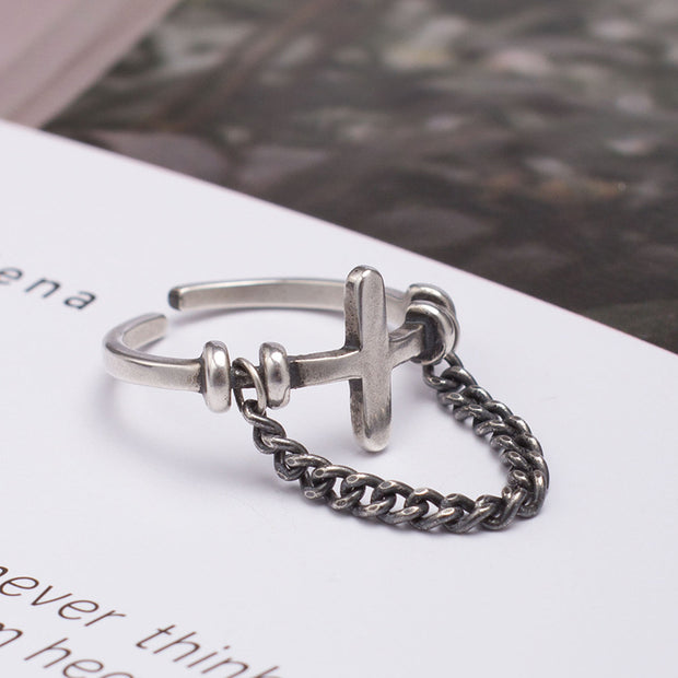 Chain cross925 Sterling Silver  Ring