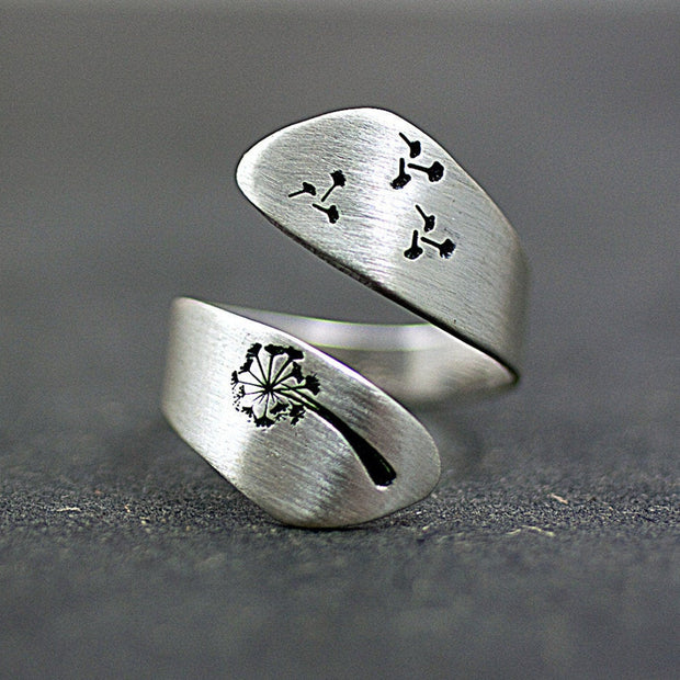 'Make A Wish' Sterling Silver Dandelion Ring