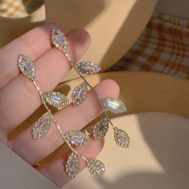 Leaf Crystal Earrings