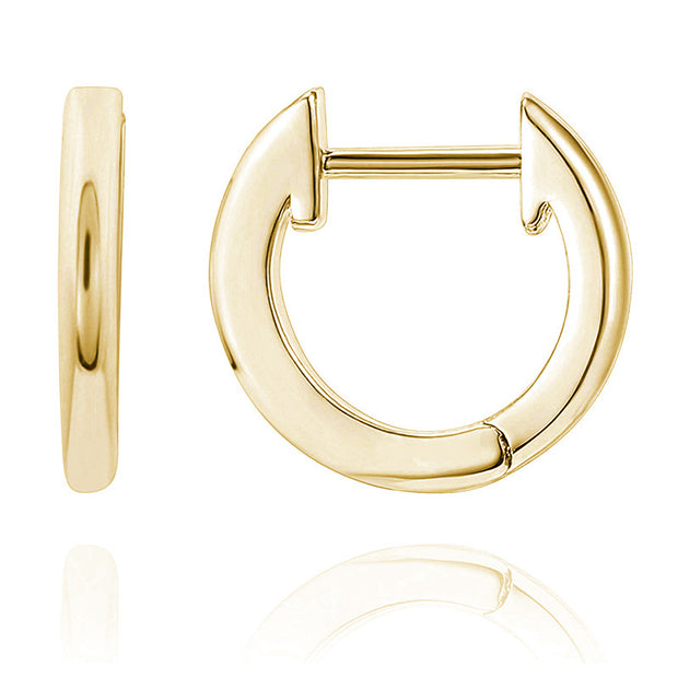 14K Gold on Recycled Sterling Silve Mini Huggie Hoops