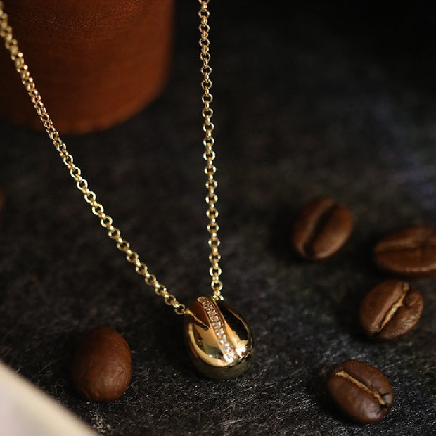 Coffee Bean Sterling Silver Necklace