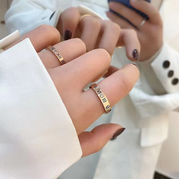 Openwork Roman Numeral Ring