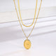 Star Oval Double-Layer Necklace
