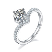 Princess Crown Moissanite Silver Ring