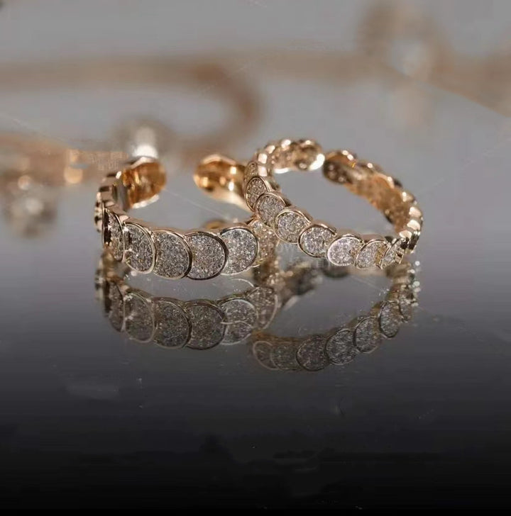 Sequined Zirconia Adjustable Ring