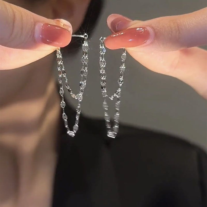 Double Glittering Tussle Earrings