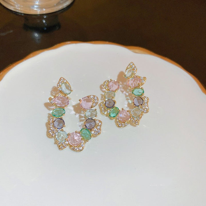 Colorful Zirconia Earrings