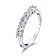 Row Diamond 925 Sterling Silver Classic Engagement Ring