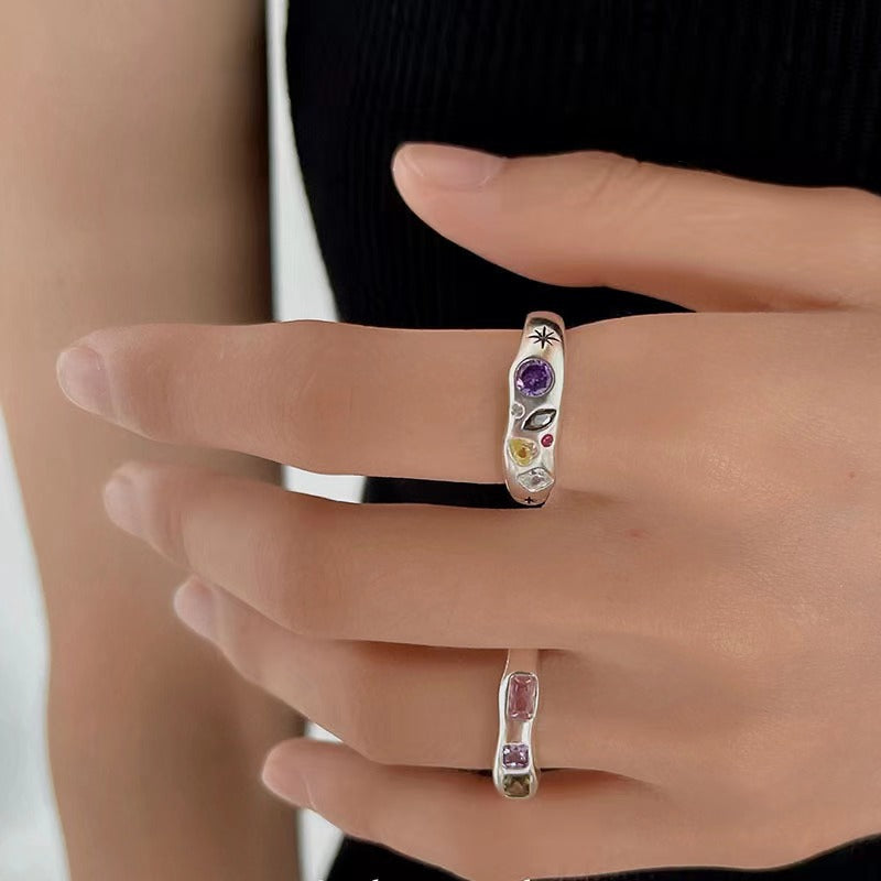 Irregular Coloured Zirconia Ring
