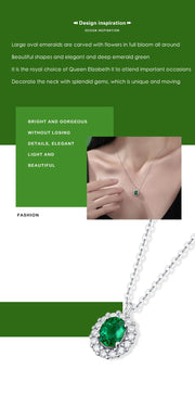 Laboratory Emerald 925 Silver Necklace