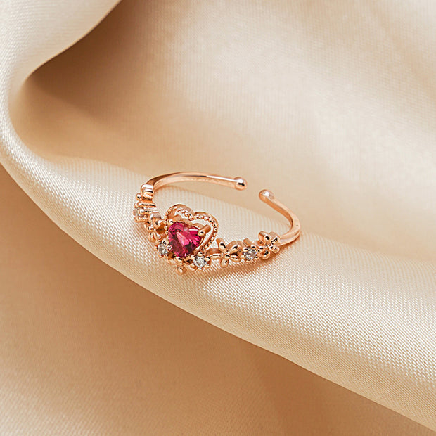 Red Crystal Love Ring