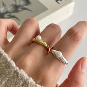 Melted Pearl 925 Sterling Silver Ring