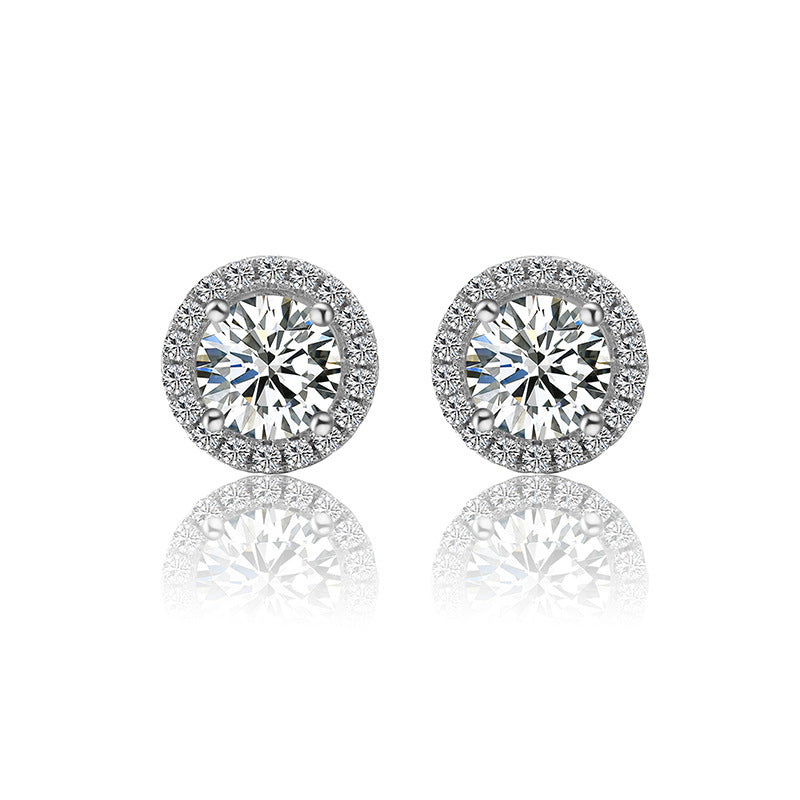 Halo Glow Moissanite Stud Earrings