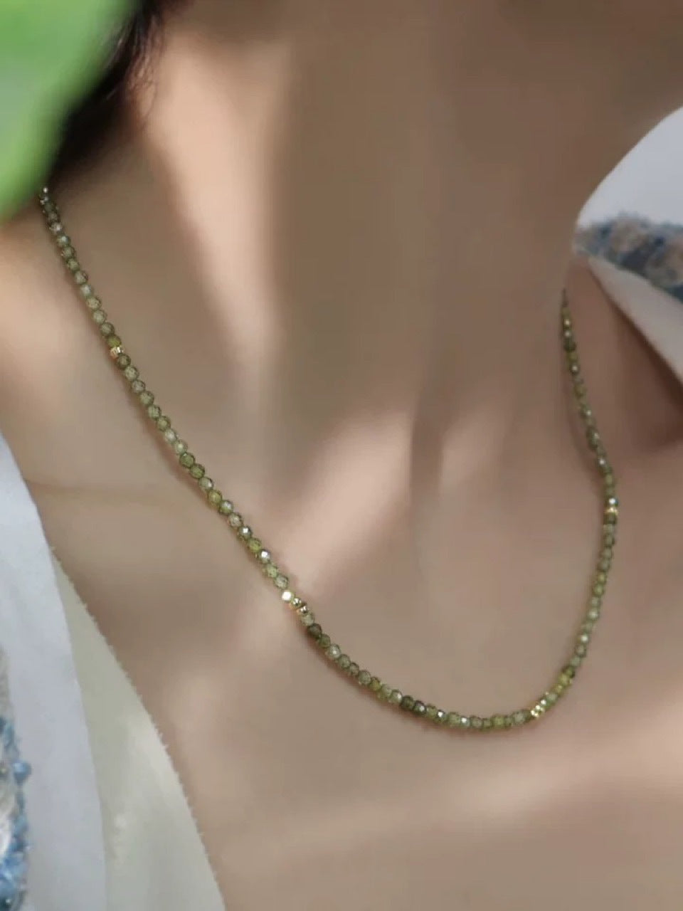 Olive Green Zircon Necklace