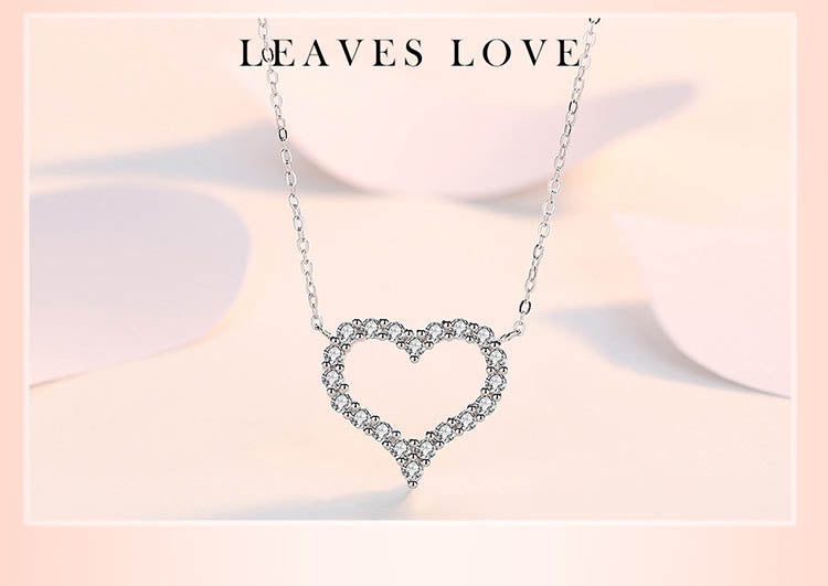 Open Heart Pavé Moissanite Necklace