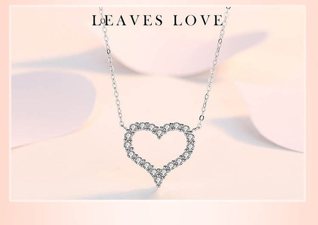 Moissanite 925 Silver Small Diamond Sparkling Love Necklace