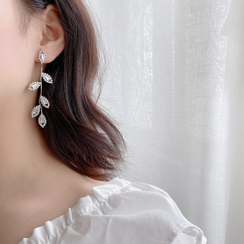 Leaf Crystal Earrings
