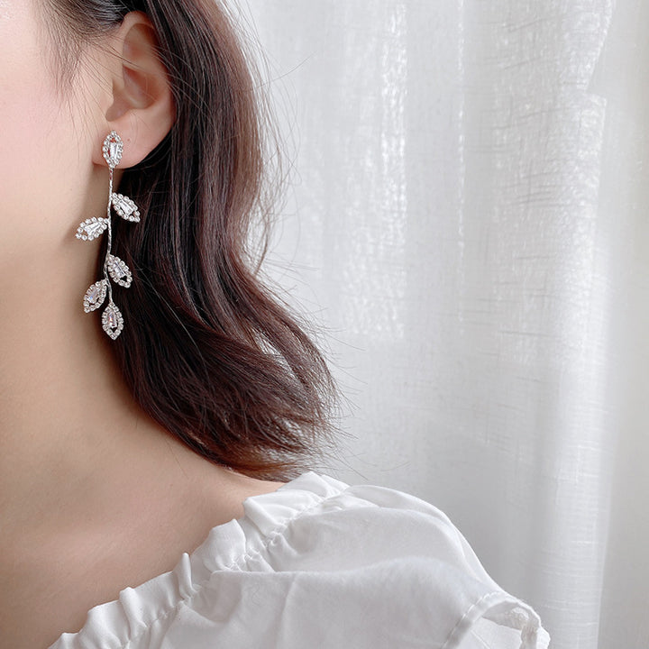 Leaf Crystal Earrings