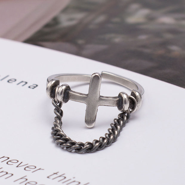 Chain cross925 Sterling Silver  Ring